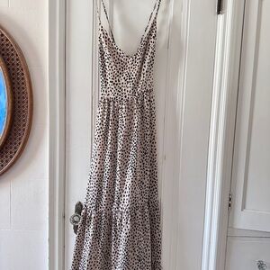 Leopard animal print halter Maxi Slip Dress